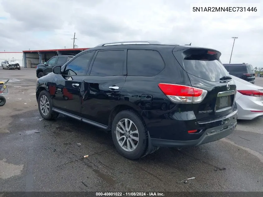 2014 Nissan Pathfinder Sv VIN: 5N1AR2MN4EC731446 Lot: 40801022