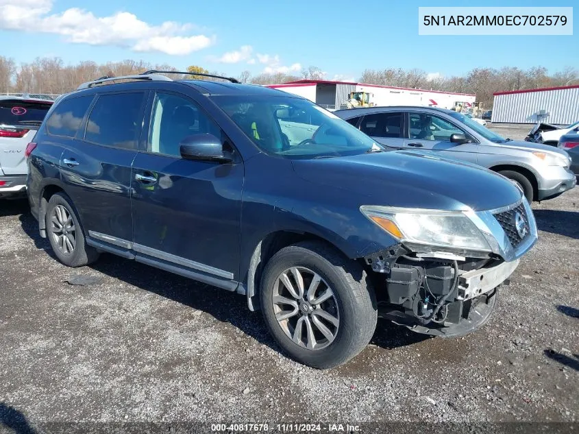 2014 Nissan Pathfinder Sl VIN: 5N1AR2MM0EC702579 Lot: 40817678