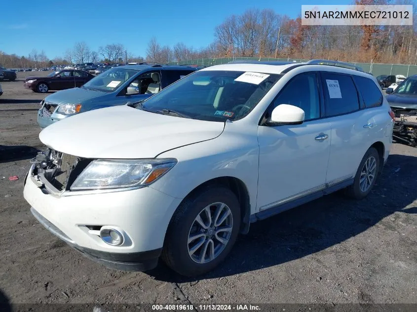 2014 Nissan Pathfinder Sl VIN: 5N1AR2MMXEC721012 Lot: 40819618