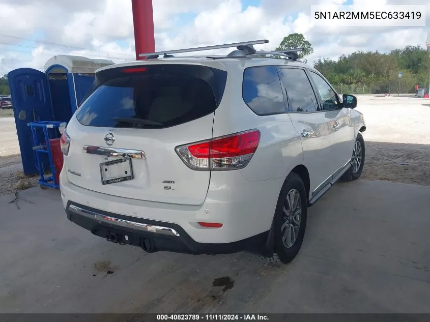 2014 Nissan Pathfinder Sl VIN: 5N1AR2MM5EC633419 Lot: 40823789