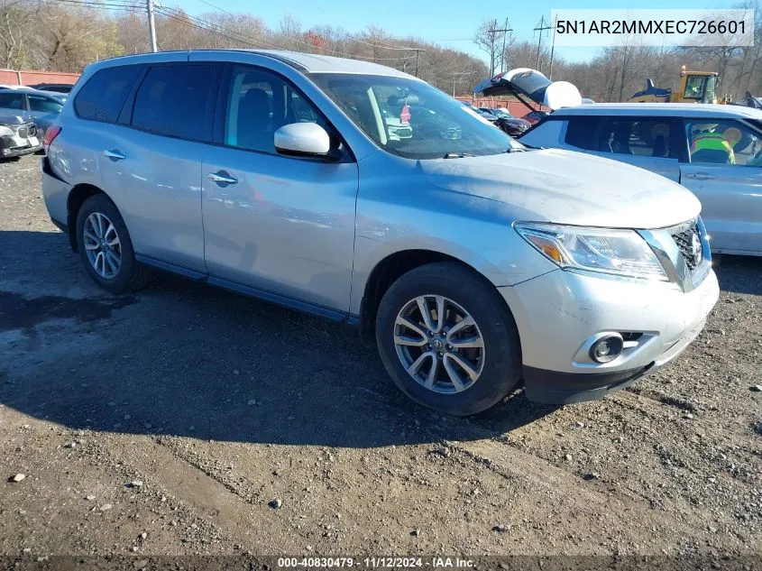 2014 Nissan Pathfinder S VIN: 5N1AR2MMXEC726601 Lot: 40830479