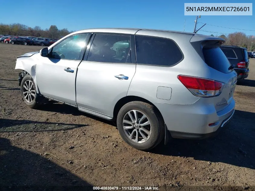 2014 Nissan Pathfinder S VIN: 5N1AR2MMXEC726601 Lot: 40830479