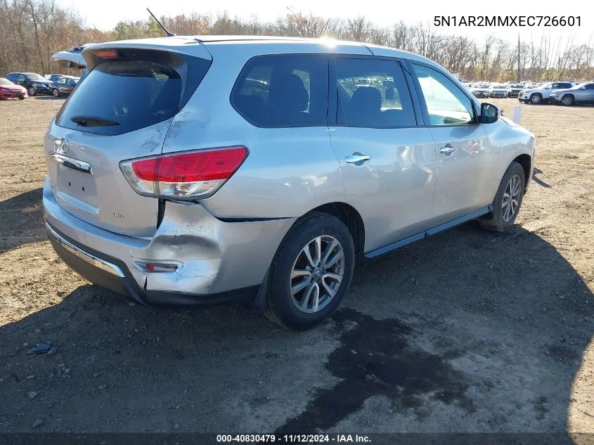 2014 Nissan Pathfinder S VIN: 5N1AR2MMXEC726601 Lot: 40830479