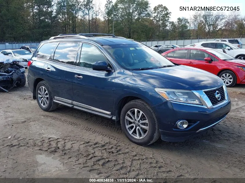 2014 Nissan Pathfinder Sl VIN: 5N1AR2MN8EC672045 Lot: 40834838