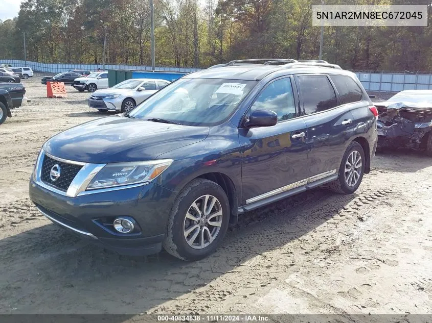 2014 Nissan Pathfinder Sl VIN: 5N1AR2MN8EC672045 Lot: 40834838