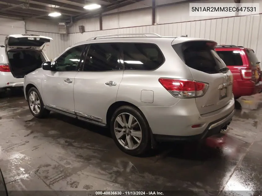 2014 Nissan Pathfinder Platinum VIN: 5N1AR2MM3EC647531 Lot: 40836630