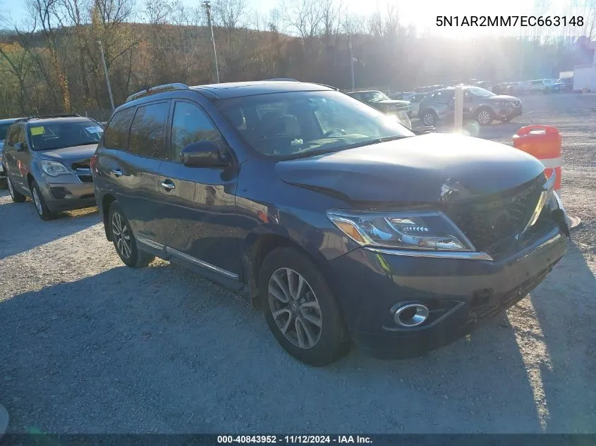 2014 Nissan Pathfinder Sl VIN: 5N1AR2MM7EC663148 Lot: 40843952