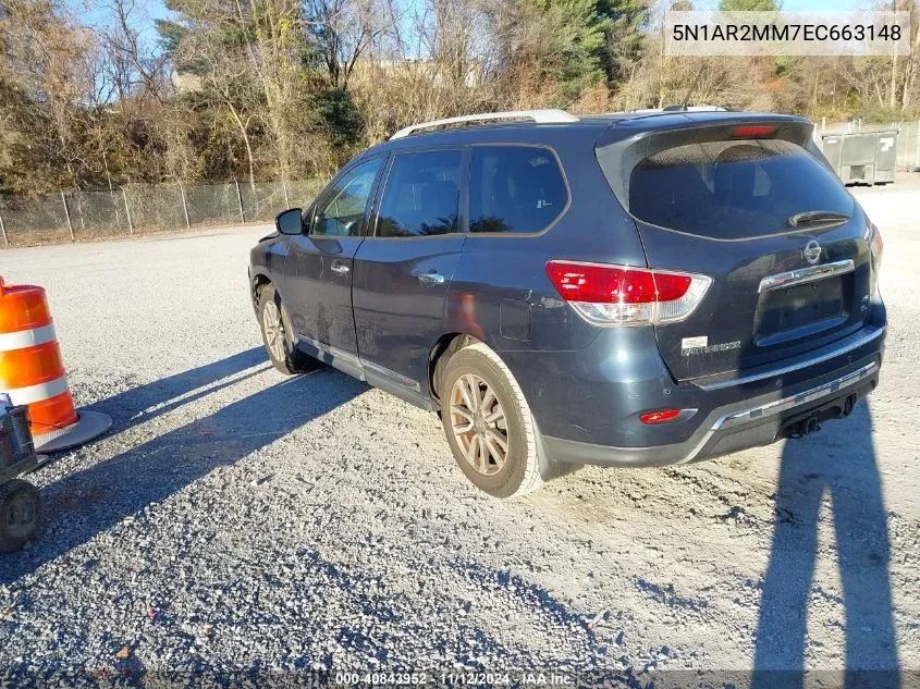 2014 Nissan Pathfinder Sl VIN: 5N1AR2MM7EC663148 Lot: 40843952