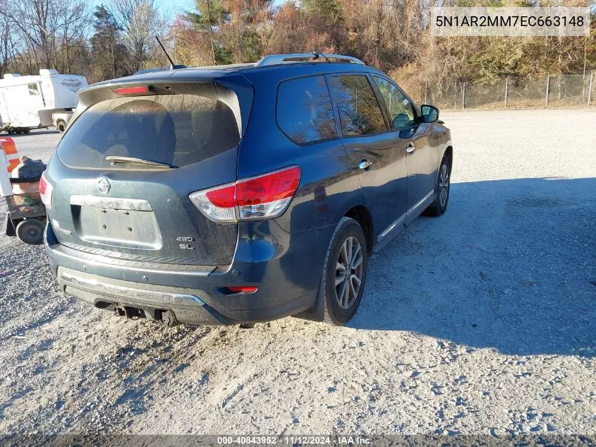 2014 Nissan Pathfinder Sl VIN: 5N1AR2MM7EC663148 Lot: 40843952