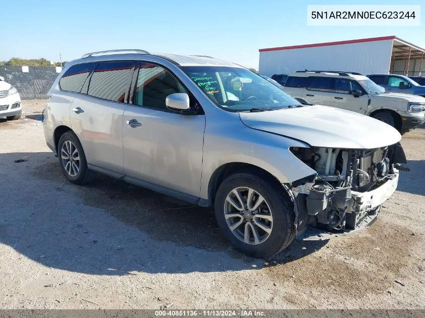 2014 Nissan Pathfinder Sv VIN: 5N1AR2MN0EC623244 Lot: 40851136