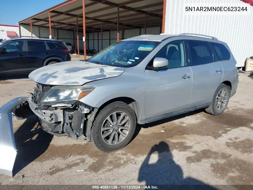 2014 Nissan Pathfinder Sv VIN: 5N1AR2MN0EC623244 Lot: 40851136