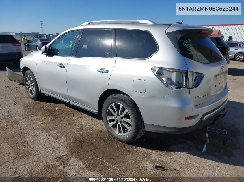 2014 Nissan Pathfinder Sv VIN: 5N1AR2MN0EC623244 Lot: 40851136