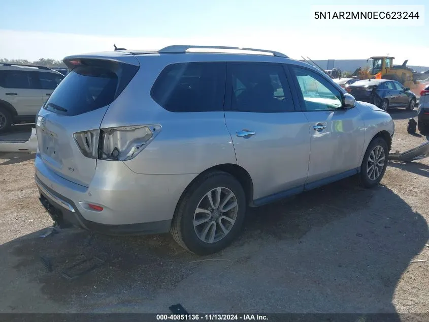 2014 Nissan Pathfinder Sv VIN: 5N1AR2MN0EC623244 Lot: 40851136