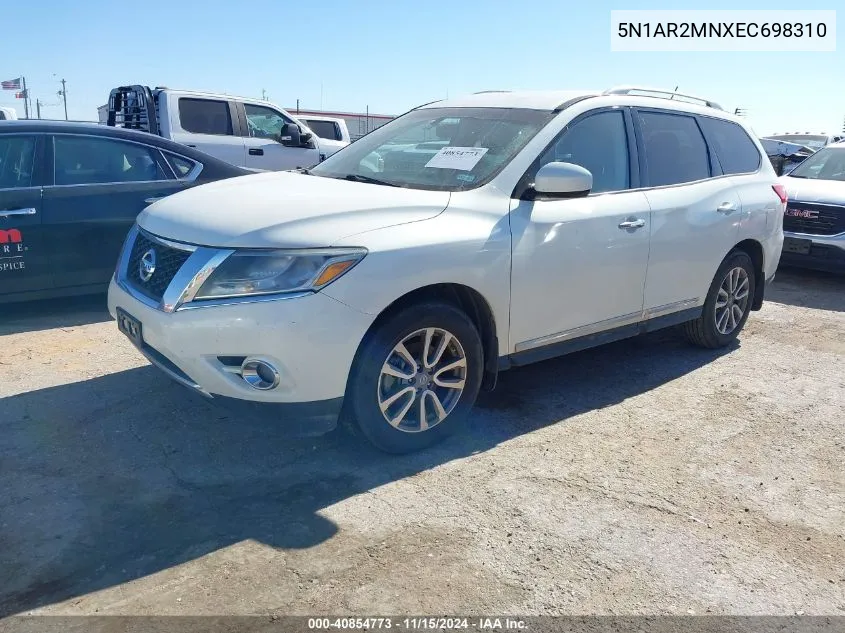 2014 Nissan Pathfinder Sl VIN: 5N1AR2MNXEC698310 Lot: 40854773