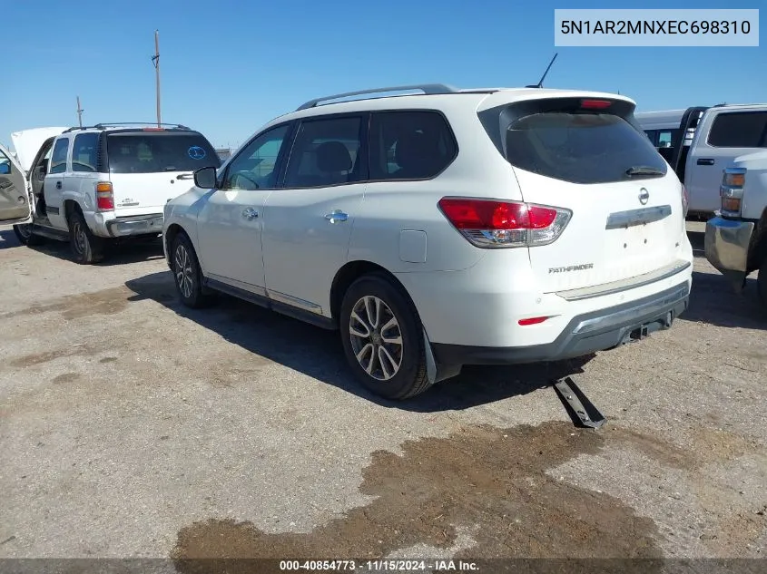 2014 Nissan Pathfinder Sl VIN: 5N1AR2MNXEC698310 Lot: 40854773