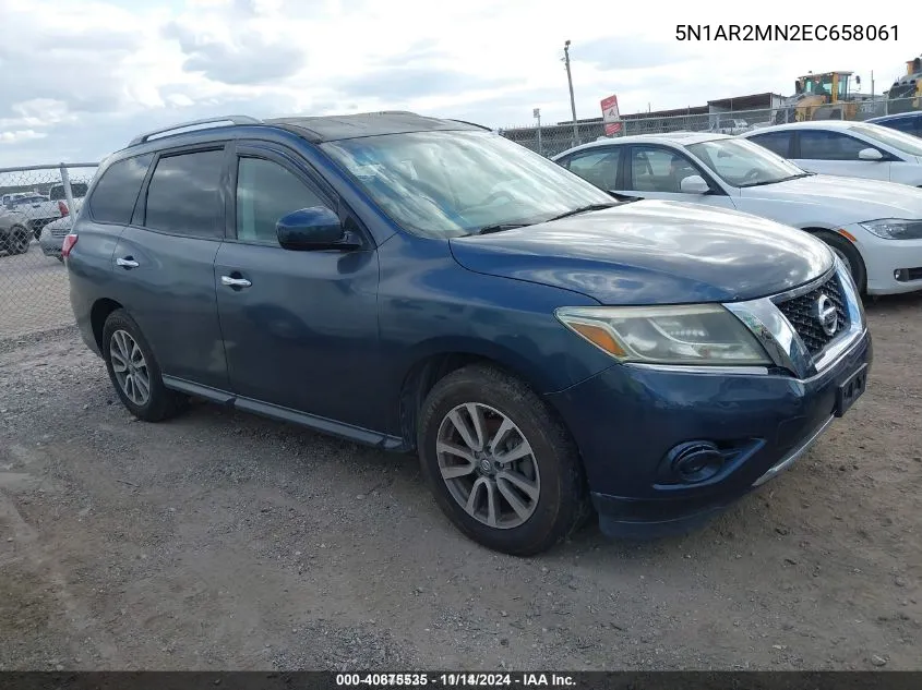 2014 Nissan Pathfinder S VIN: 5N1AR2MN2EC658061 Lot: 40875535