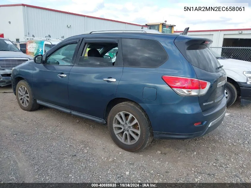 2014 Nissan Pathfinder S VIN: 5N1AR2MN2EC658061 Lot: 40875535