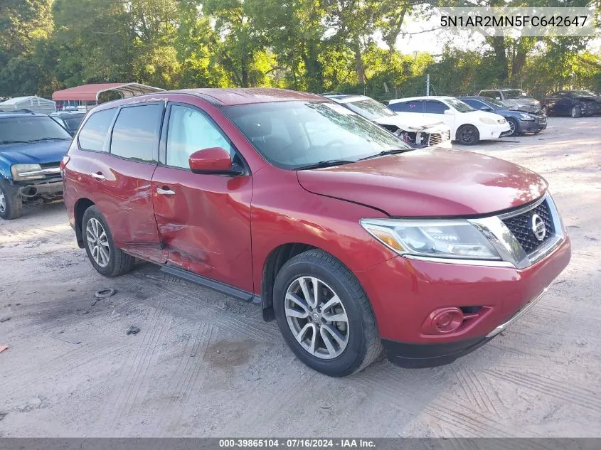 2015 Nissan Pathfinder S VIN: 5N1AR2MN5FC642647 Lot: 39865104