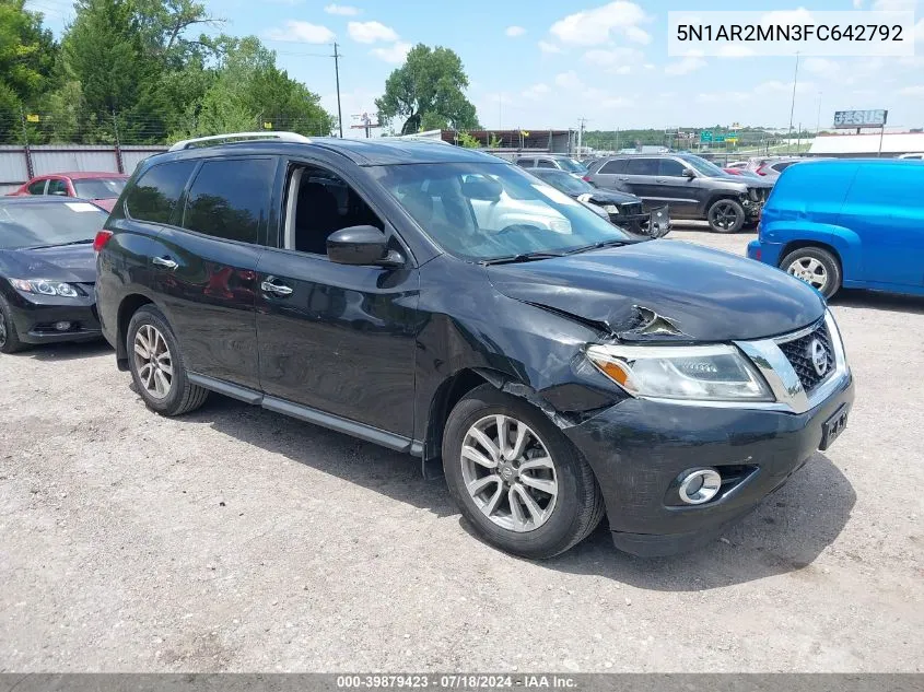 2015 Nissan Pathfinder Sv VIN: 5N1AR2MN3FC642792 Lot: 39879423