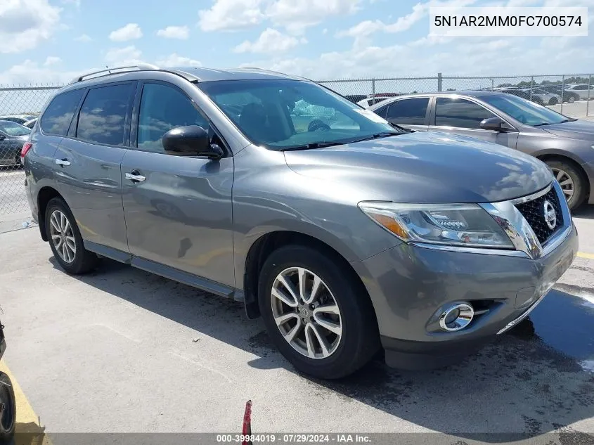 2015 Nissan Pathfinder Sv VIN: 5N1AR2MM0FC700574 Lot: 39984019