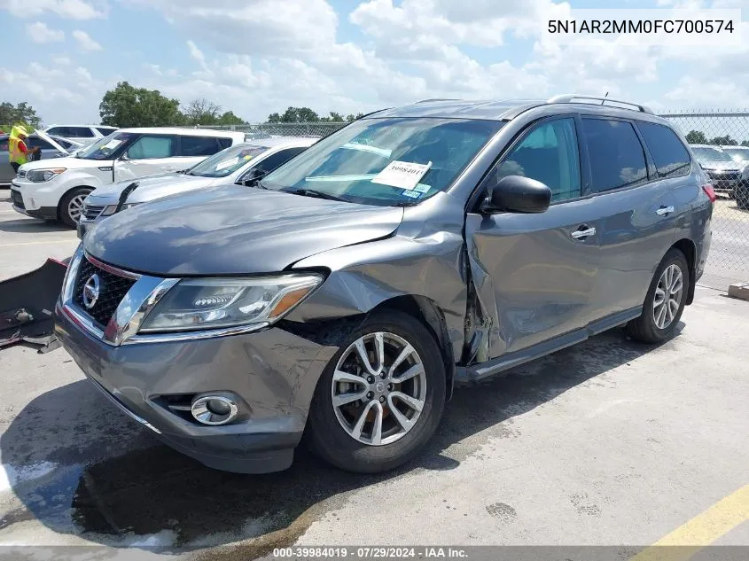 2015 Nissan Pathfinder Sv VIN: 5N1AR2MM0FC700574 Lot: 39984019