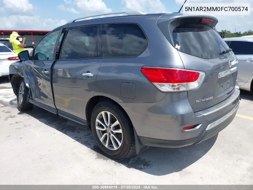 2015 Nissan Pathfinder Sv VIN: 5N1AR2MM0FC700574 Lot: 39984019