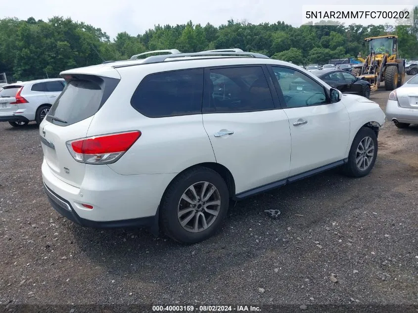 5N1AR2MM7FC700202 2015 Nissan Pathfinder Sv