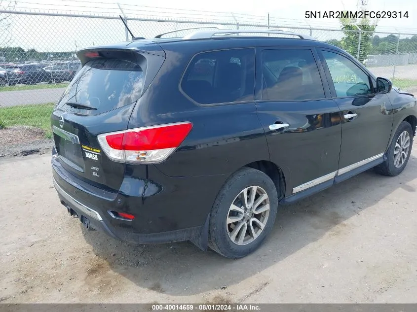 2015 Nissan Pathfinder Sl VIN: 5N1AR2MM2FC629314 Lot: 40014659