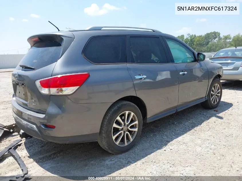 2015 Nissan Pathfinder Platinum/S/Sl/Sv VIN: 5N1AR2MNXFC617324 Lot: 40029911