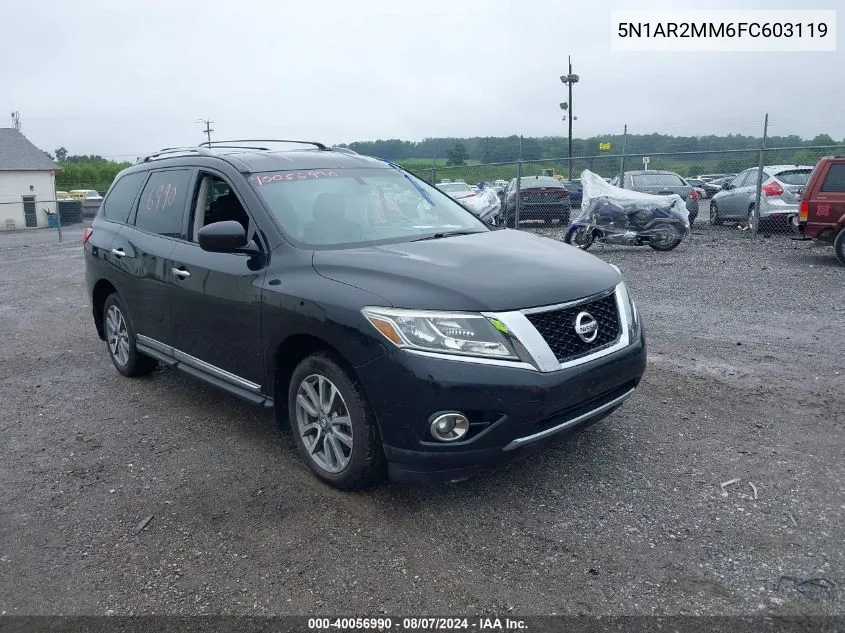 2015 Nissan Pathfinder Sl VIN: 5N1AR2MM6FC603119 Lot: 40056990