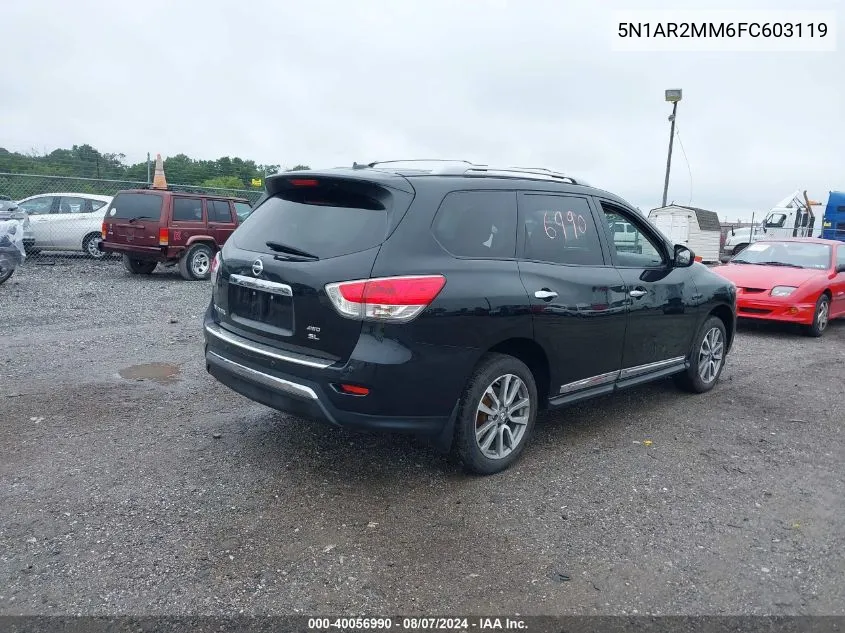 2015 Nissan Pathfinder Sl VIN: 5N1AR2MM6FC603119 Lot: 40056990