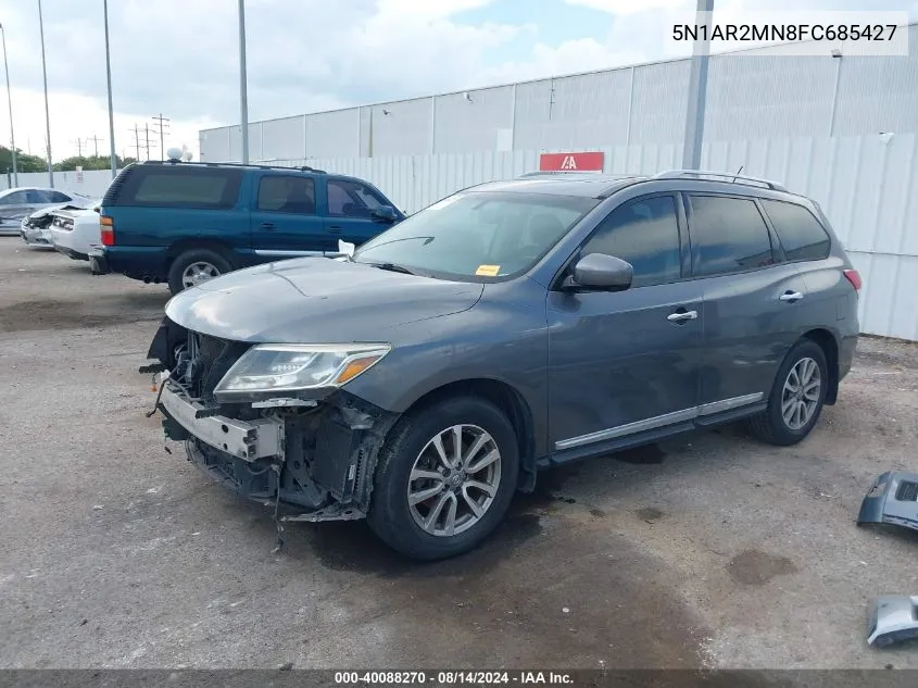 2015 Nissan Pathfinder Sl VIN: 5N1AR2MN8FC685427 Lot: 40088270