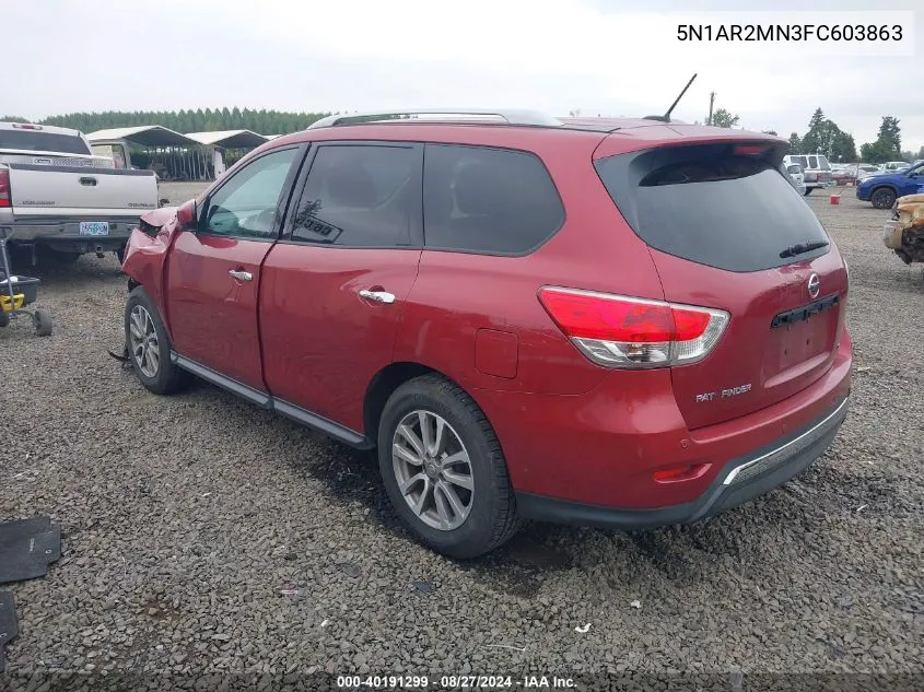 2015 Nissan Pathfinder Platinum/S/Sl/Sv VIN: 5N1AR2MN3FC603863 Lot: 40191299