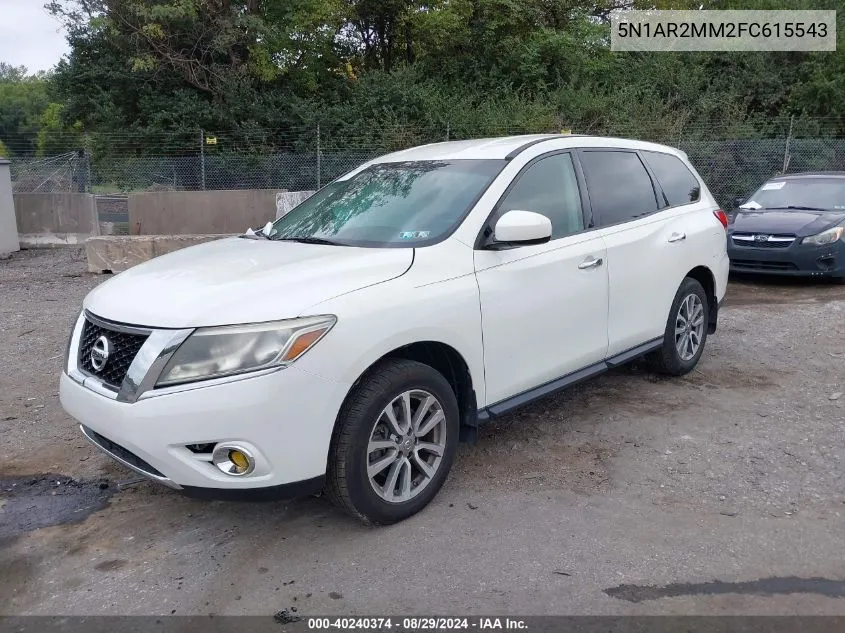 2015 Nissan Pathfinder S VIN: 5N1AR2MM2FC615543 Lot: 40240374