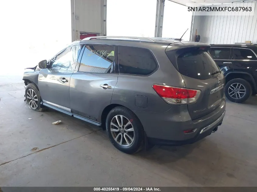 2015 Nissan Pathfinder S/Sv/Sl/Platinum VIN: 5N1AR2MMXFC687963 Lot: 40255419