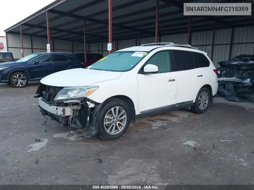 2015 Nissan Pathfinder S/Sv/Sl/Platinum VIN: 5N1AR2MN4FC715359 Lot: 40263069