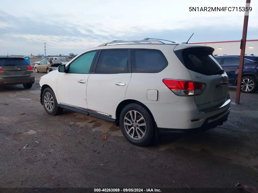 5N1AR2MN4FC715359 2015 Nissan Pathfinder S/Sv/Sl/Platinum