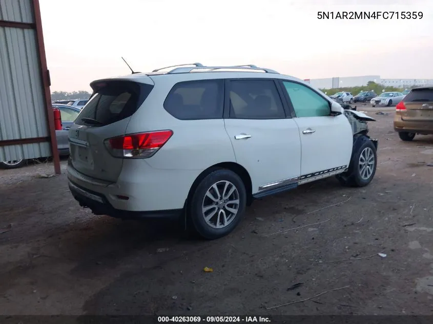 5N1AR2MN4FC715359 2015 Nissan Pathfinder S/Sv/Sl/Platinum