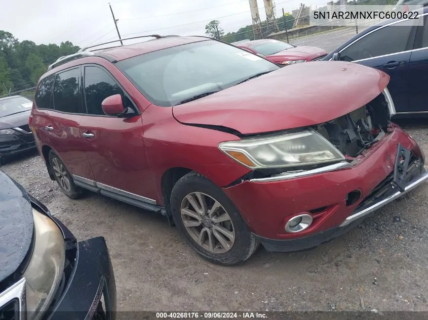 2015 Nissan Pathfinder Platinum/S/Sl/Sv VIN: 5N1AR2MNXFC600622 Lot: 40268176