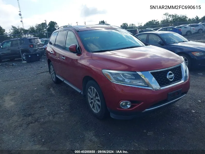 2015 Nissan Pathfinder S/Sv/Sl/Platinum VIN: 5N1AR2MM2FC690615 Lot: 40285858