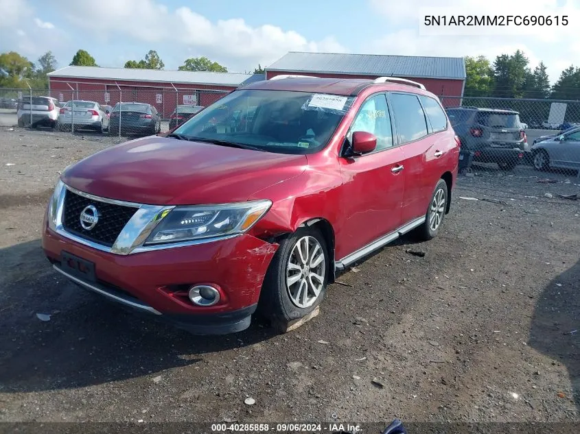 2015 Nissan Pathfinder S/Sv/Sl/Platinum VIN: 5N1AR2MM2FC690615 Lot: 40285858