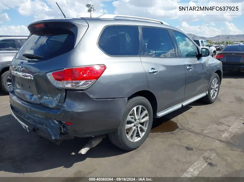 2015 Nissan Pathfinder Platinum/S/Sl/Sv VIN: 5N1AR2MN4FC637925 Lot: 40360264