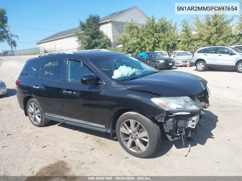 2015 Nissan Pathfinder S/Sv/Sl/Platinum VIN: 5N1AR2MM3FC697654 Lot: 40391580