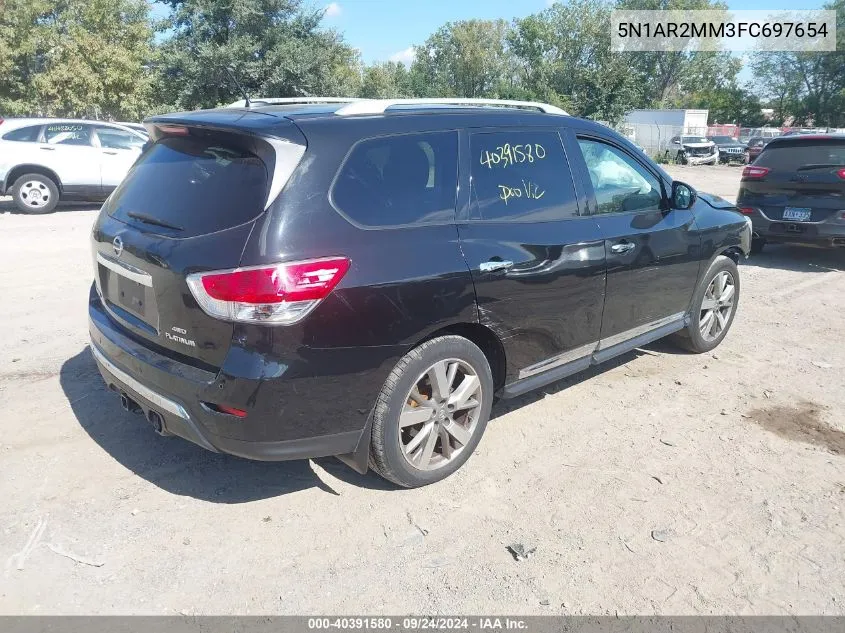 2015 Nissan Pathfinder S/Sv/Sl/Platinum VIN: 5N1AR2MM3FC697654 Lot: 40391580