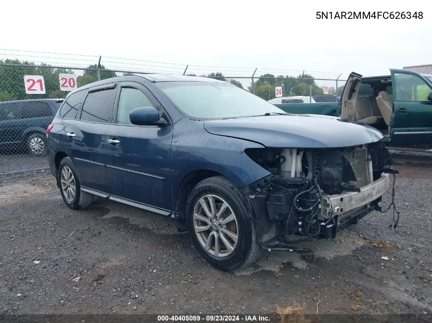 2015 Nissan Pathfinder S/Sv/Sl/Platinum VIN: 5N1AR2MM4FC626348 Lot: 40405089