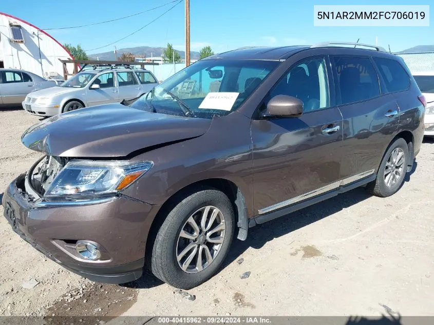 2015 Nissan Pathfinder S/Sv/Sl/Platinum VIN: 5N1AR2MM2FC706019 Lot: 40415962