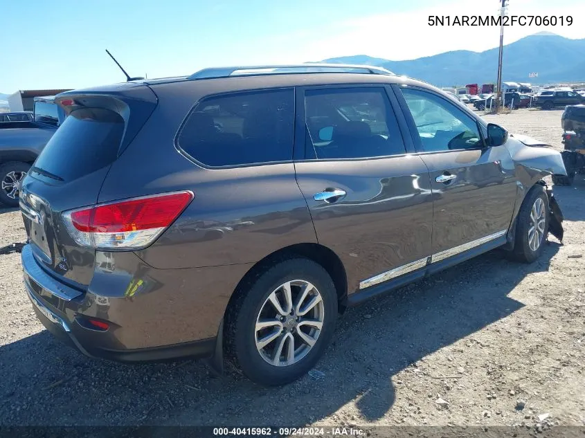 2015 Nissan Pathfinder S/Sv/Sl/Platinum VIN: 5N1AR2MM2FC706019 Lot: 40415962