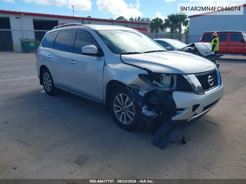 2015 Nissan Pathfinder Sv VIN: 5N1AR2MN4FC646074 Lot: 40417707