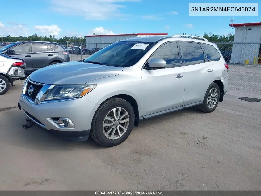 2015 Nissan Pathfinder Sv VIN: 5N1AR2MN4FC646074 Lot: 40417707