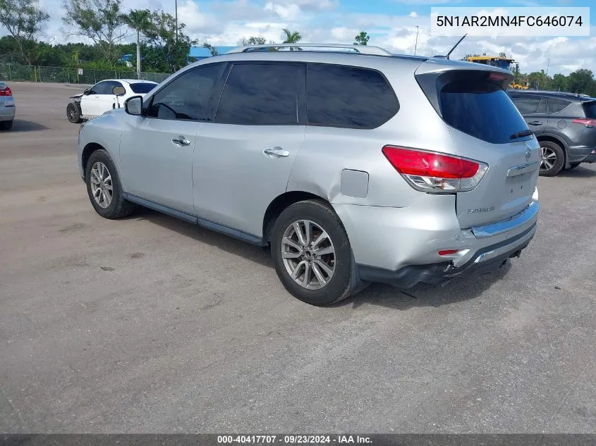 2015 Nissan Pathfinder Sv VIN: 5N1AR2MN4FC646074 Lot: 40417707